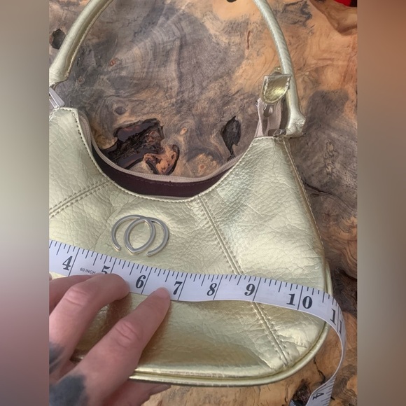 Vintage Y2K Gold Metallic Shoulder Bag Purse - Picture 9 of 10